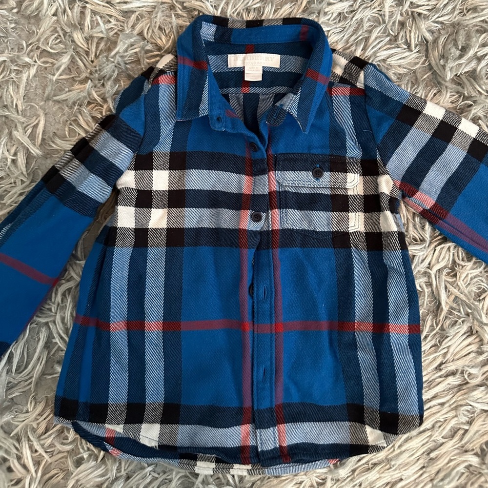 Burberry boys button up shirt 3t - mint condition